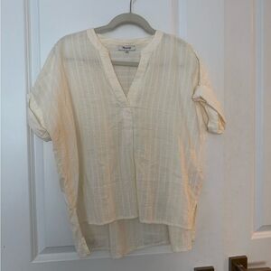 Madewell Women's lakeline popover Cream Top
